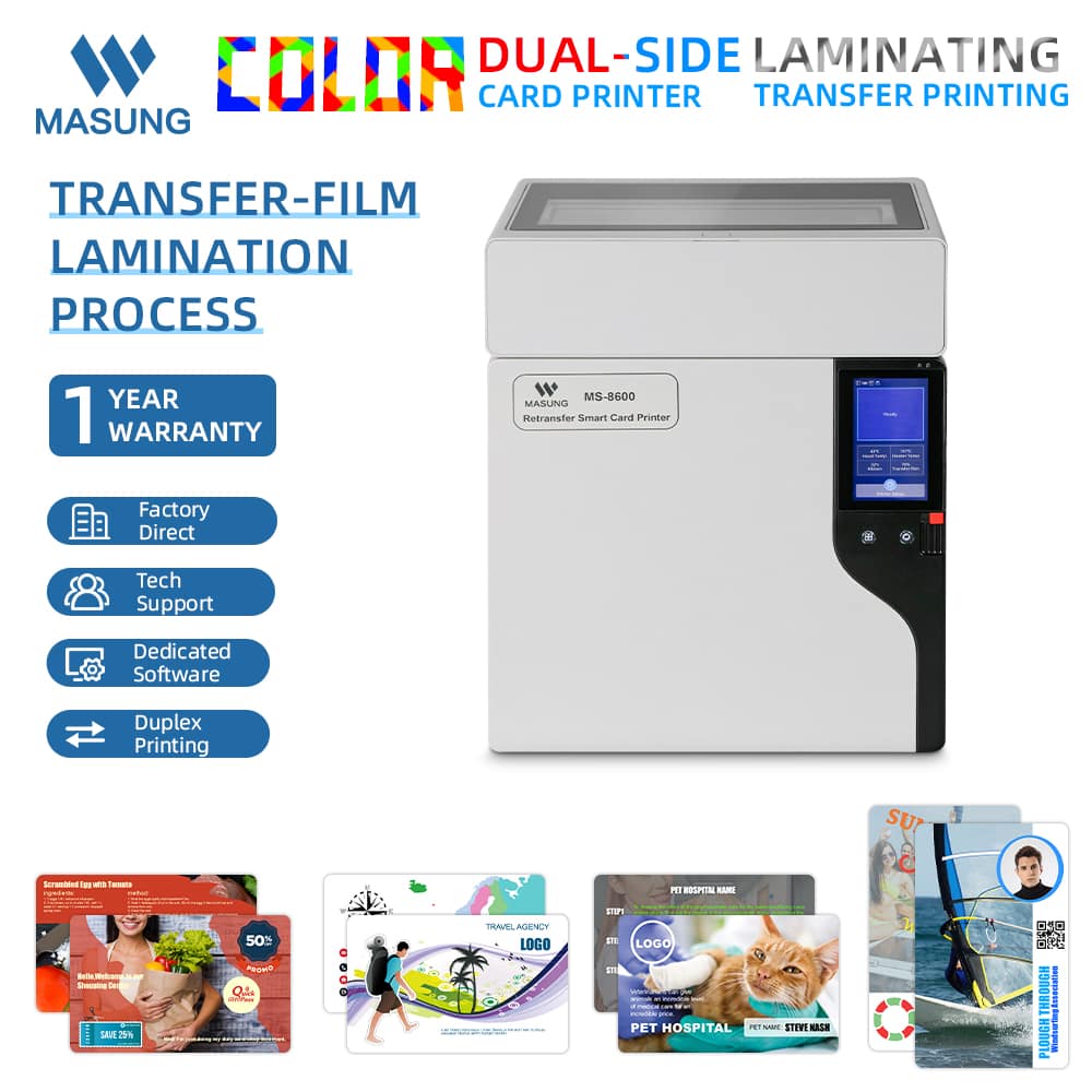 Masung MS-8600 Industrietauglicher 600-DPI-Farb-Retransfer-PVC-Kartendrucker - Image 2