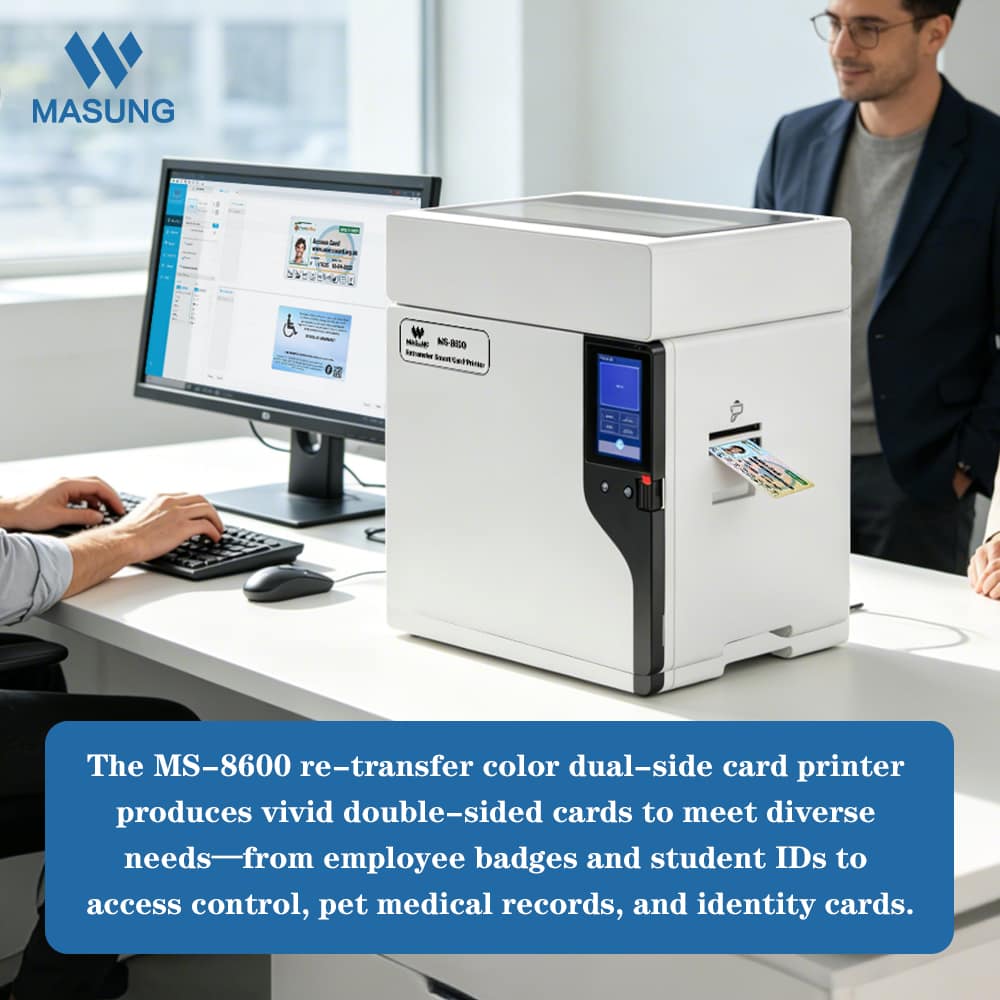 Masung MS-8600 Industrietauglicher 600-DPI-Farb-Retransfer-PVC-Kartendrucker - Image 9