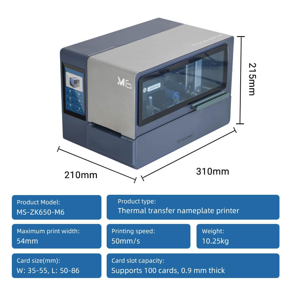 Masung MS-ZK650-M6 Drucker für Metall- und Aluminium-Typenschilder - Image 7